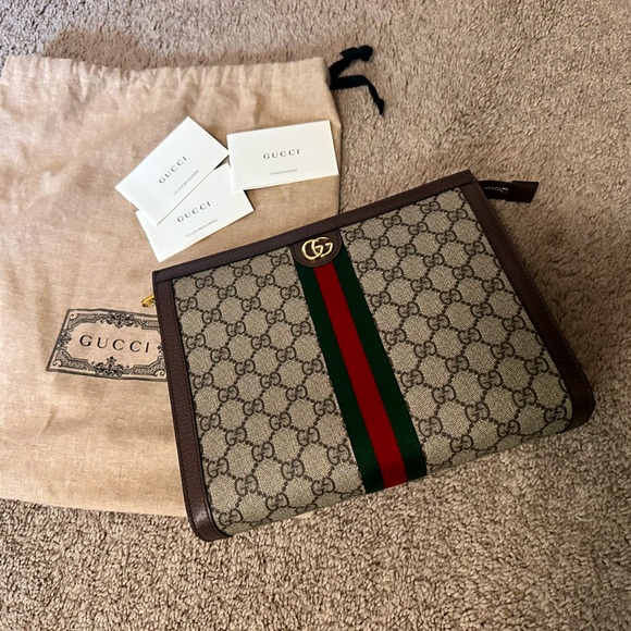 GUCCI OPHIDIA SUPREME WEB POUCH - Picture 1 of 10